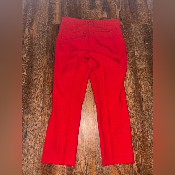 Anthropologie The Essential Slim Red Jacquard Size 8 - Picture 3 of 5